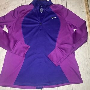 Nike Women's XL Dri-FIT 1/4 Zip Running Pullover Persian Violet 813936-547 VGUC